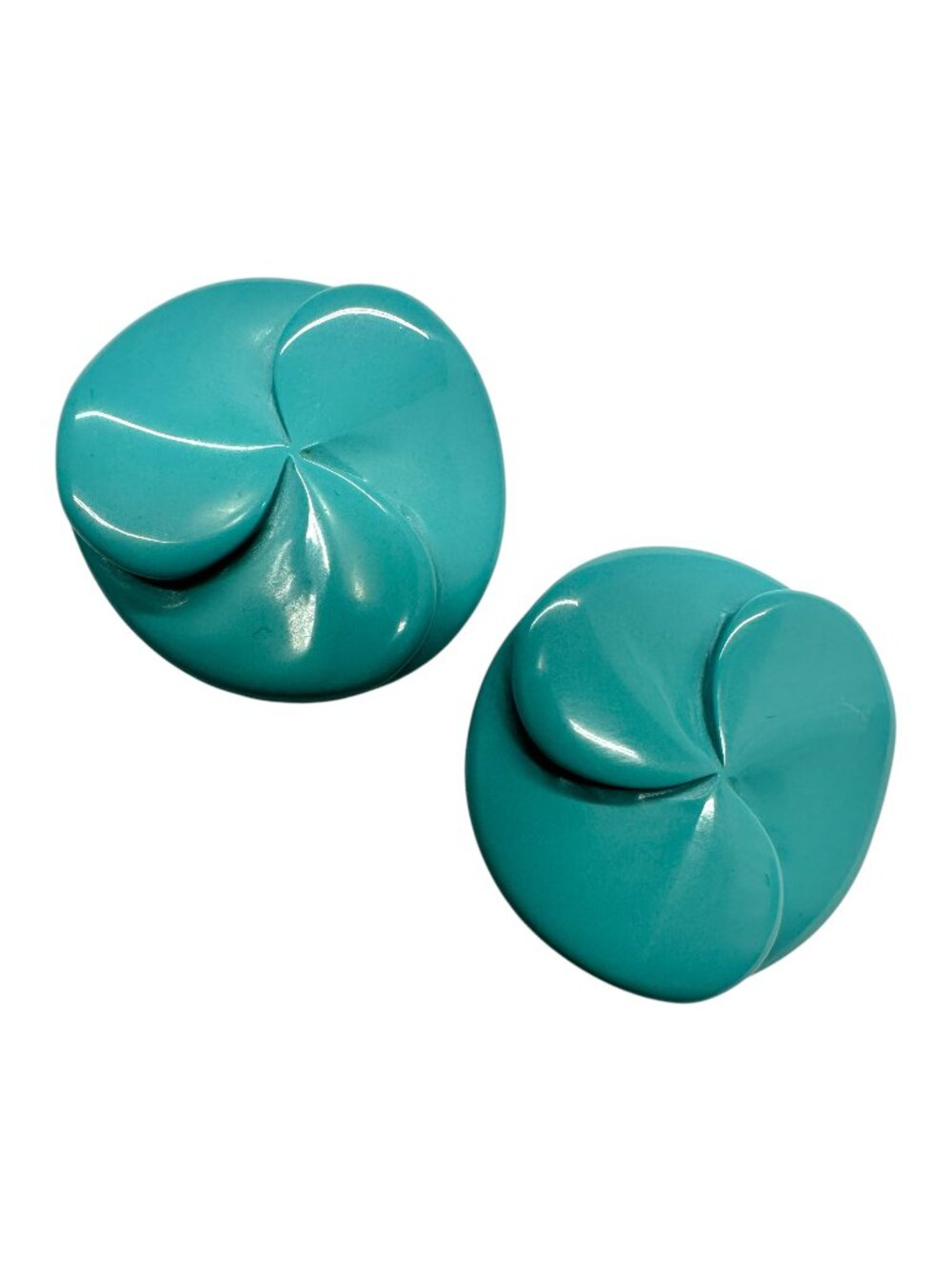 Turquoise Swirl Button Earrings